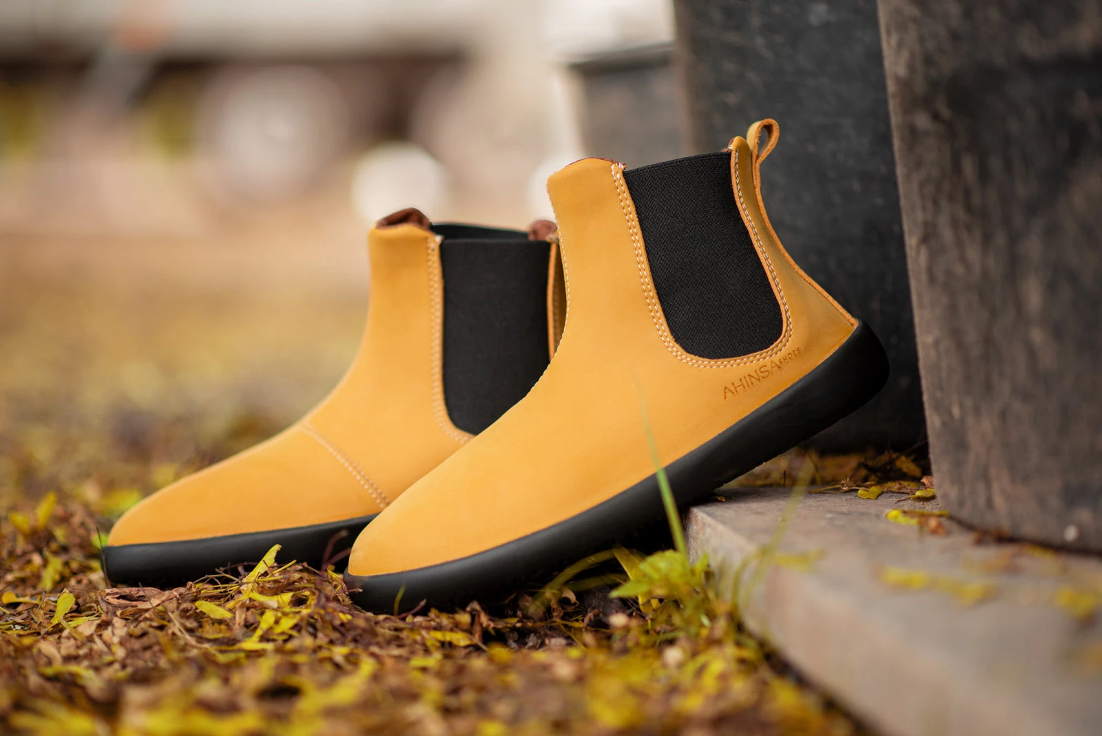 Ботинки Ahinsa Chelsea 2.0 Barefoot — горчичный, фото 9