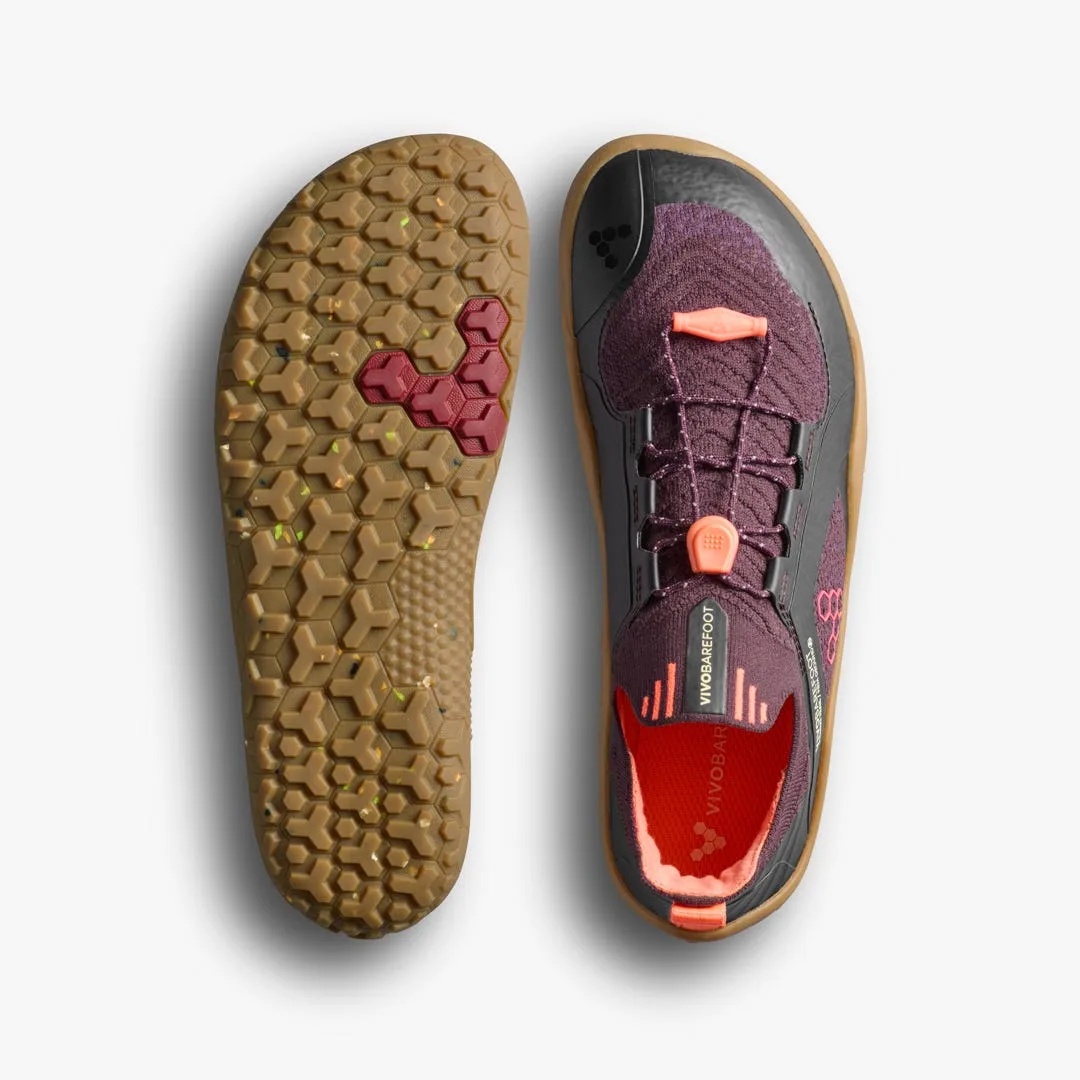 Кроссовки Vivobarefoot Primus Trail Knit FG — для подростков, тёмно-фиолетовый с красным, фото 2