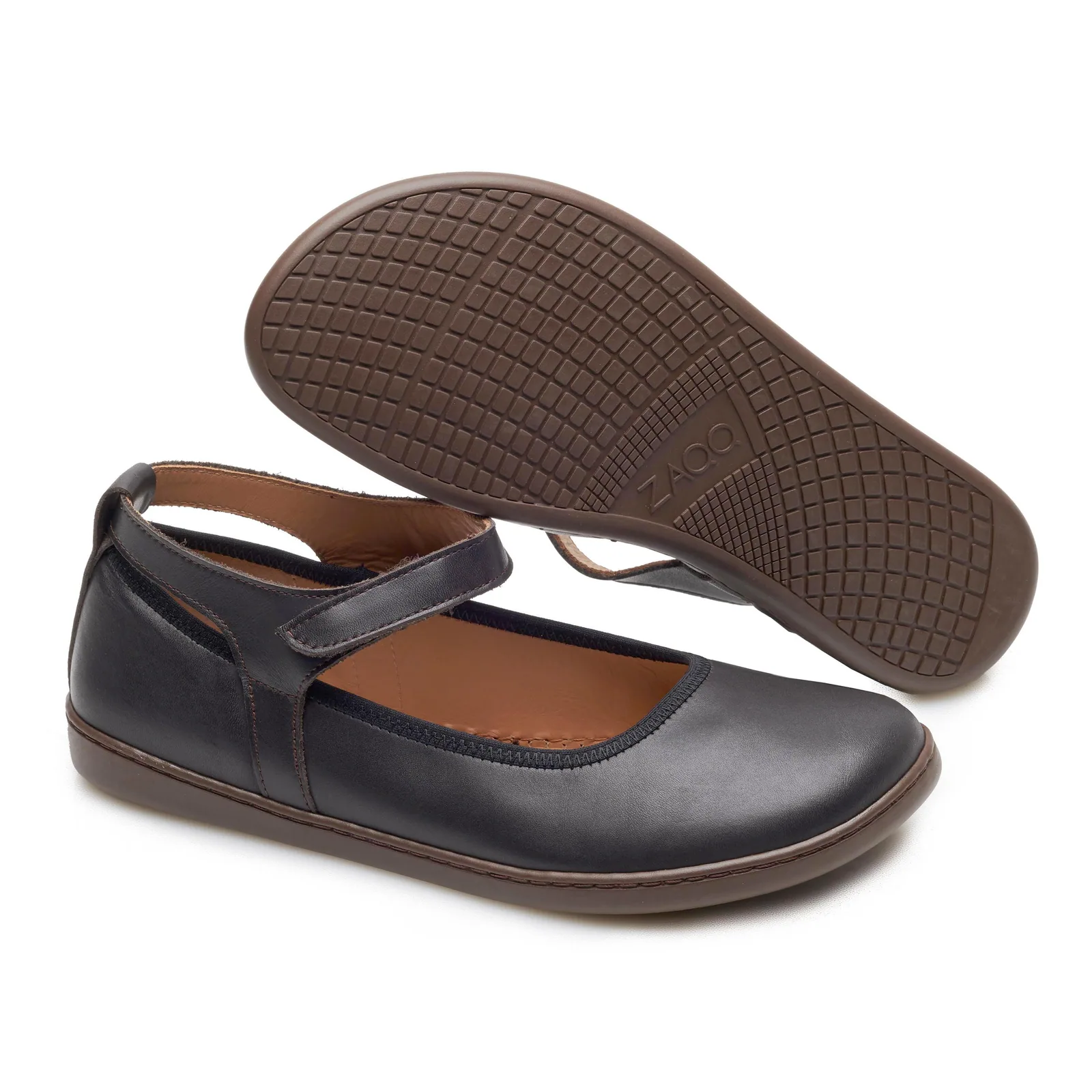 Женские балетки ZAQQ BANQET Nappa Dark Brown (тёмно-коричневый цвет), фото 2