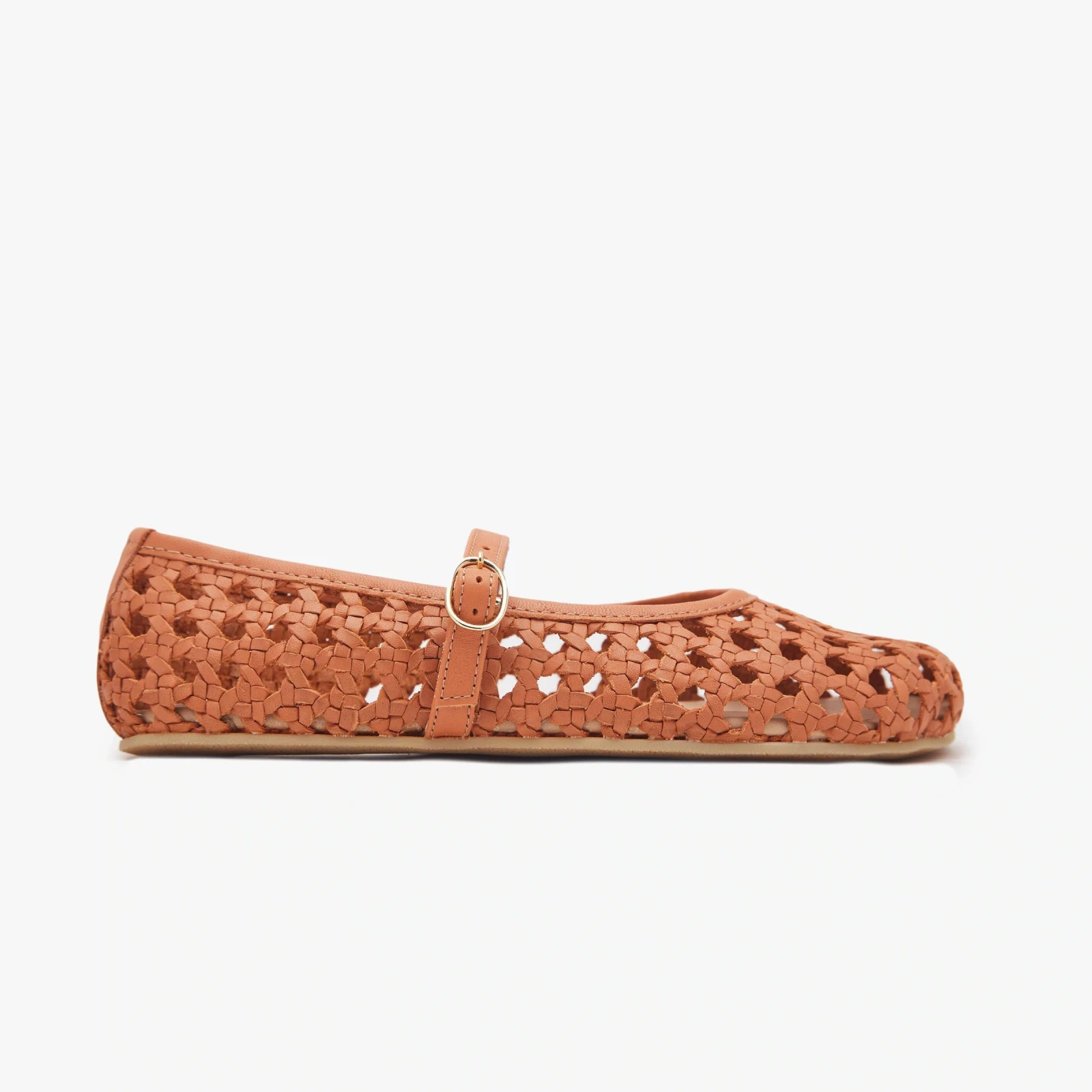 Босоногие туфли Origo Woven Ballerina by Anya — ириска, фото 6