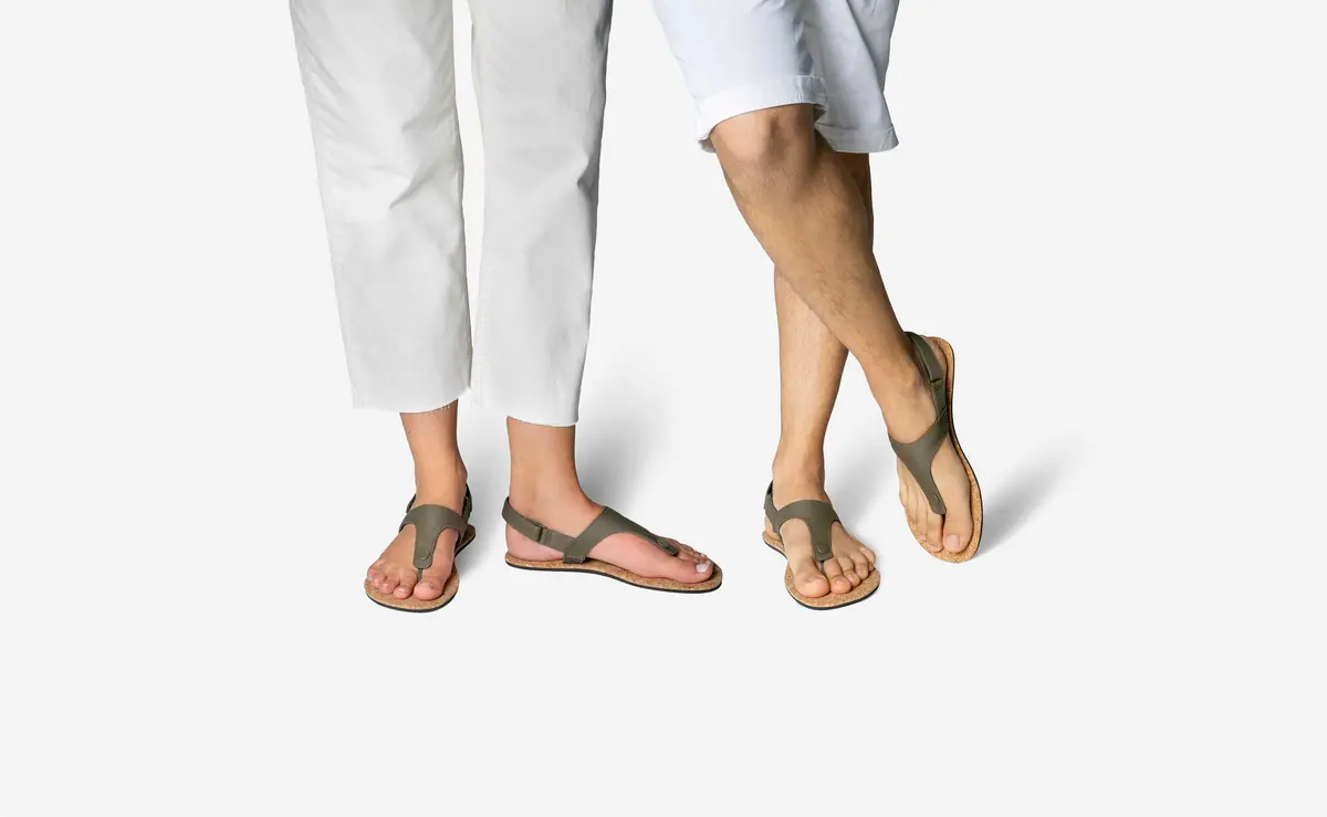 Босоногие сандалии Feelgrounds Seaside Twill — оливковый, фото 5