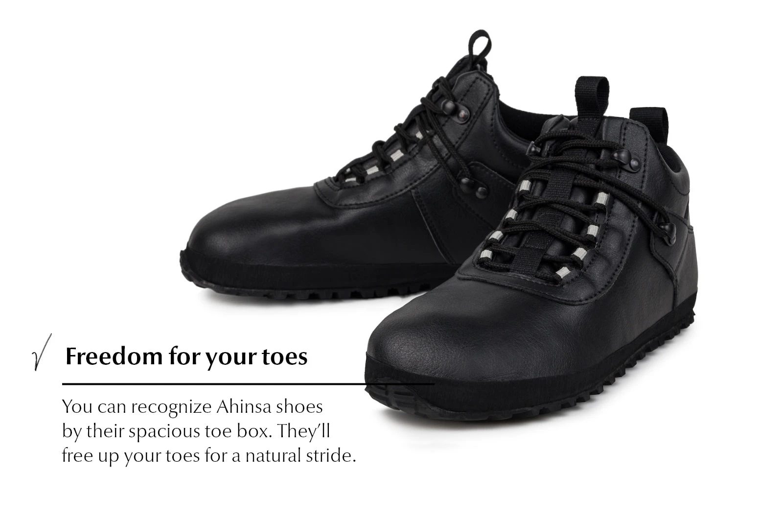 Ботинки Ahinsa Hiker Ankle Barefoot — чёрный, фото 3
