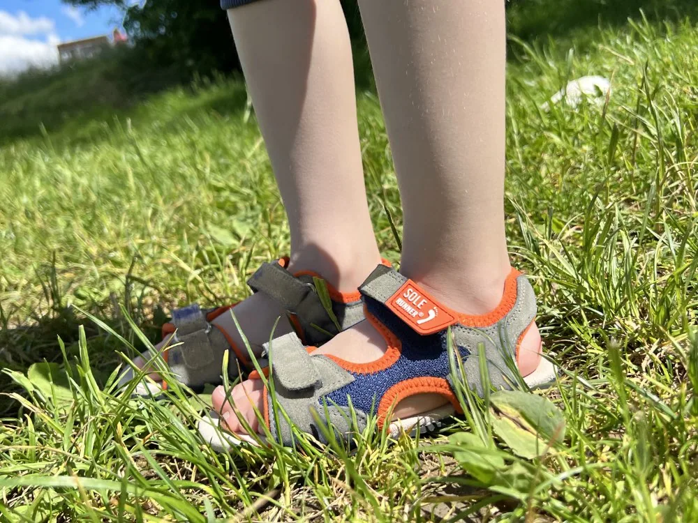 Детские сандалии Sole Runner Mimas, серо-оранжевые, фото 2