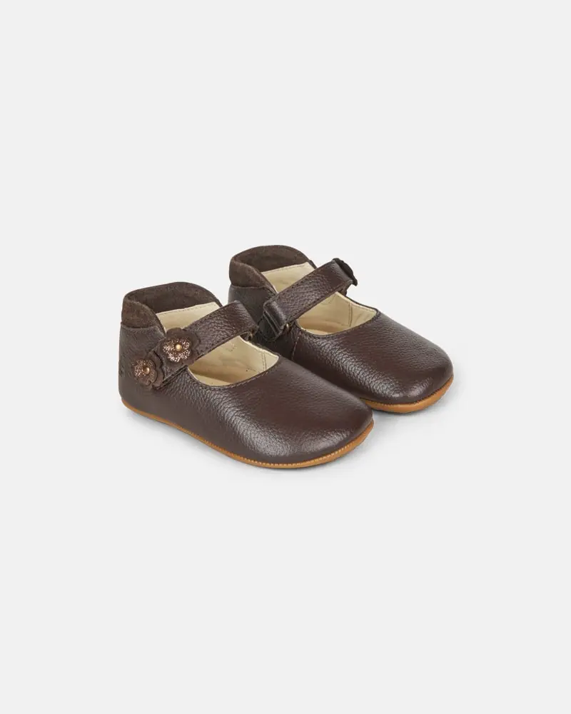 Детские босоногие домашние тапочки Bundgaard Aya Flower Dark Brown