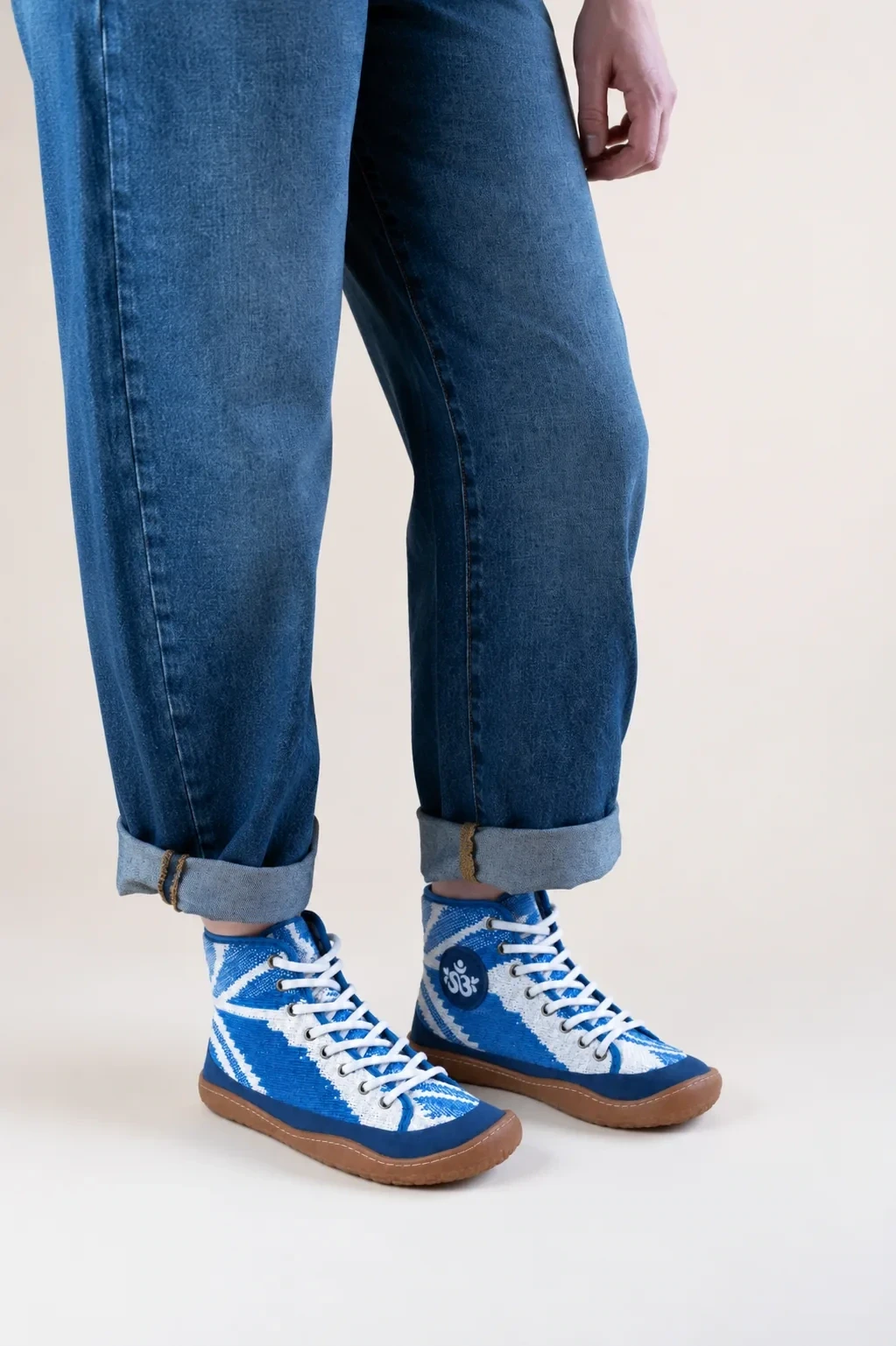 Босоногие ботинки Sambas the bambas Entropía — сине-молочный узор, фото 3