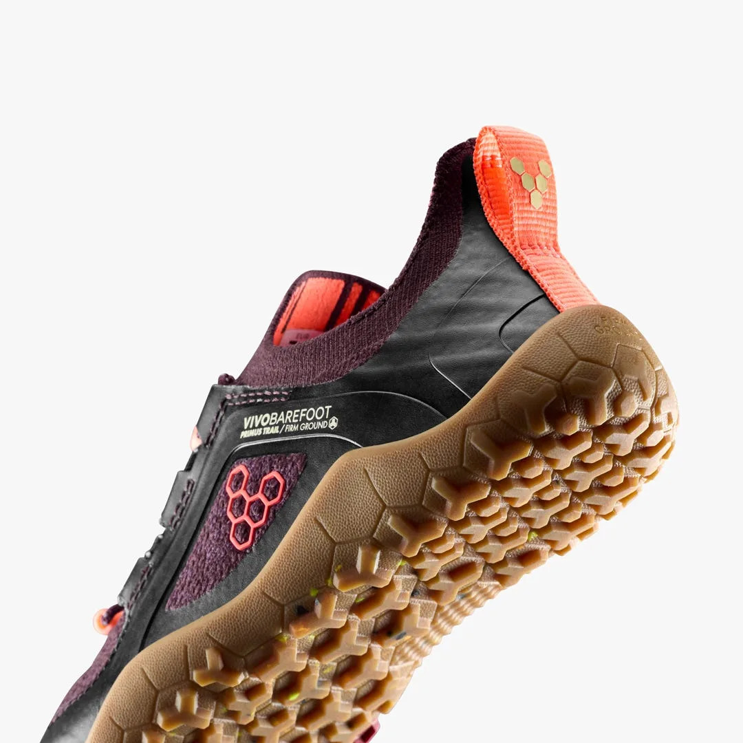Кроссовки Vivobarefoot Primus Trail Knit FG — для дошкольников, тёмно-фиолетовый с красным, фото 7