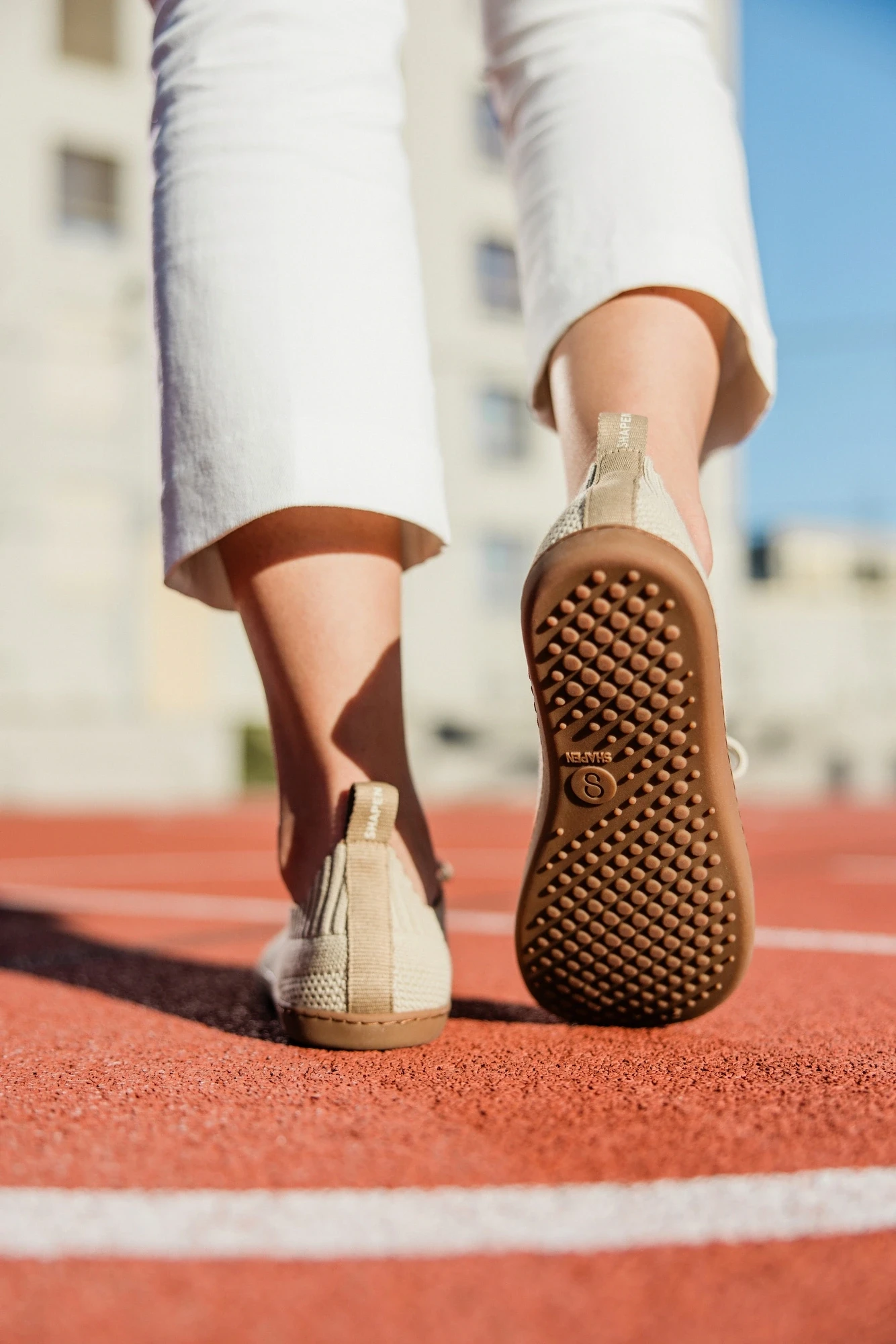 Босоногие кроссовки Shapen WEAVIN — бежевый (веганское исполнение), фото 11