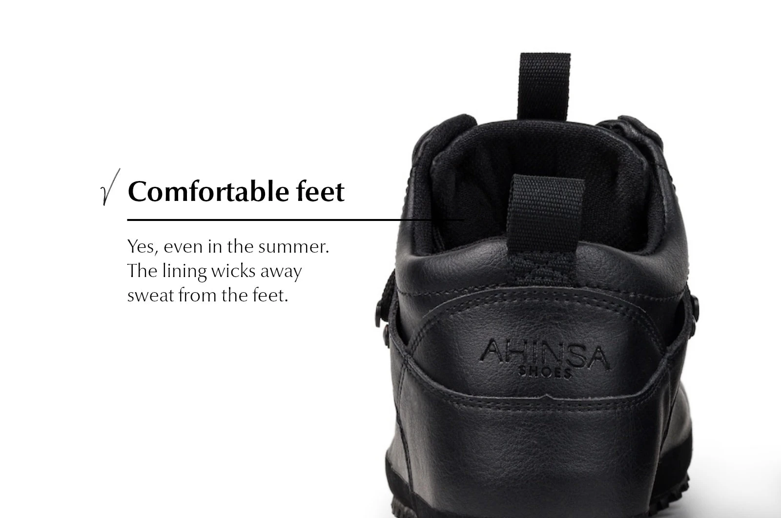 Ботинки Ahinsa Hiker Ankle Barefoot — чёрный, фото 7