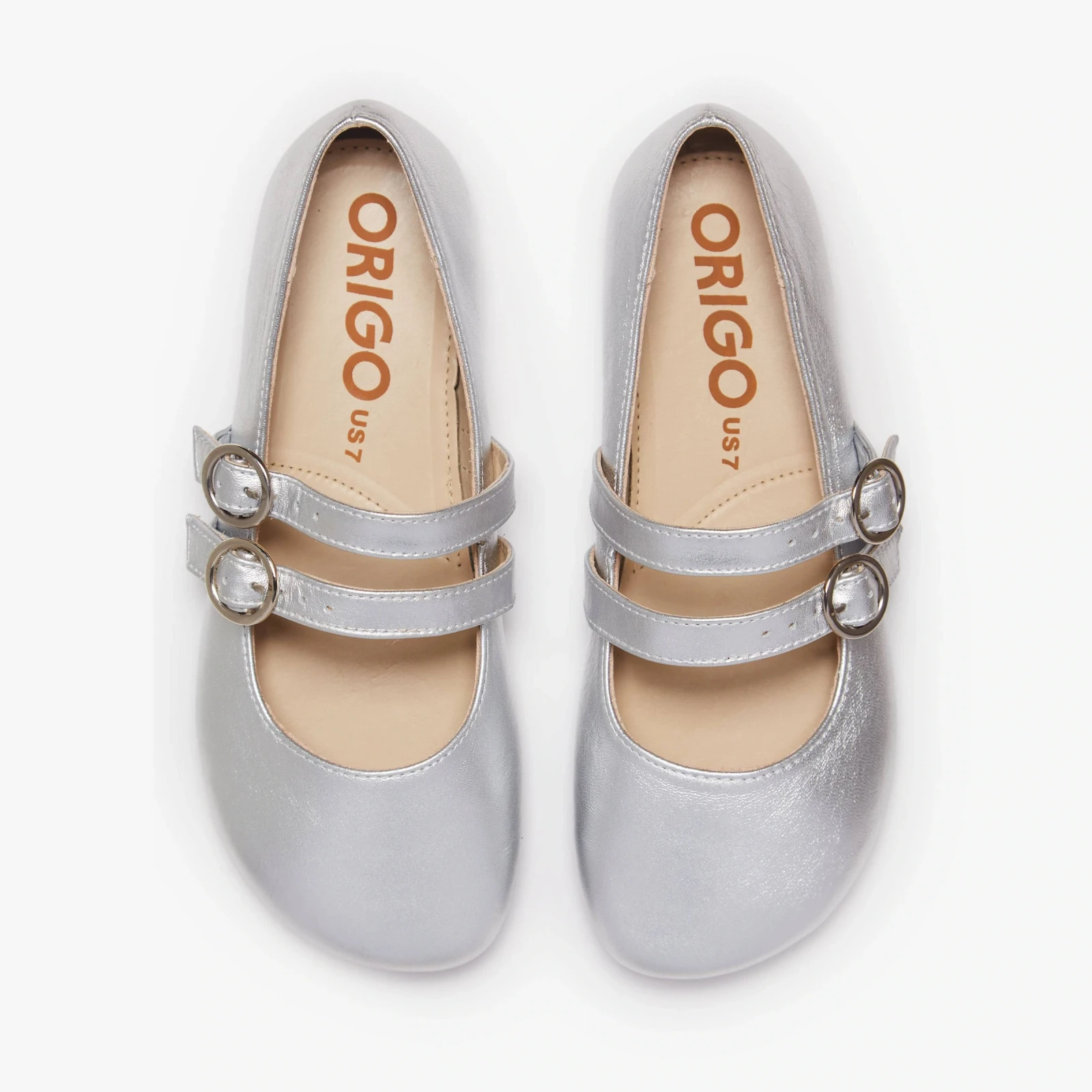 Босоногие туфли Origo Double Strap Mary Jane — серебристый, фото 2