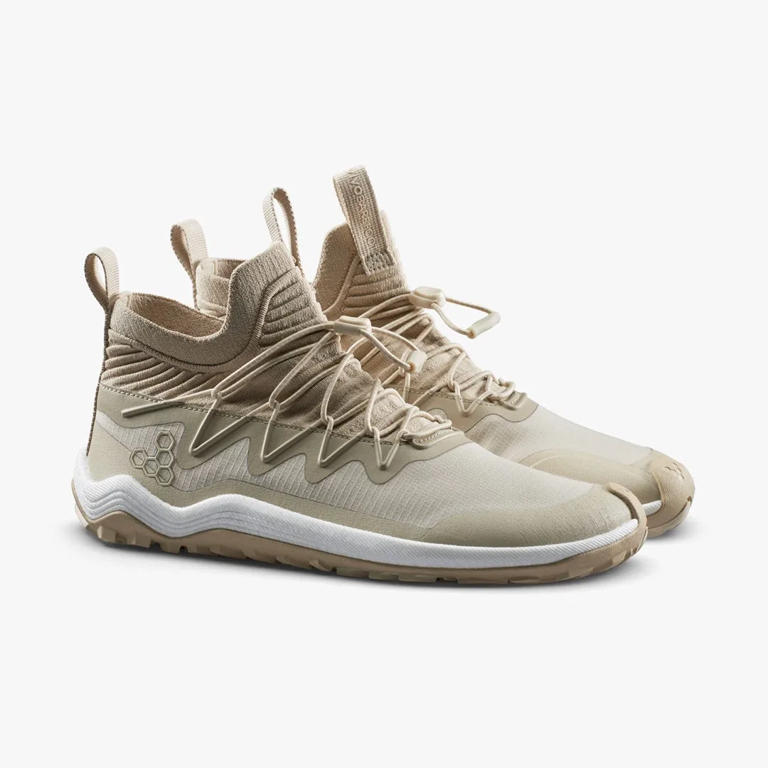 Ботинки Vivobarefoot Primus Trail Flow Mid II — женская модель, бежевый, фото 4