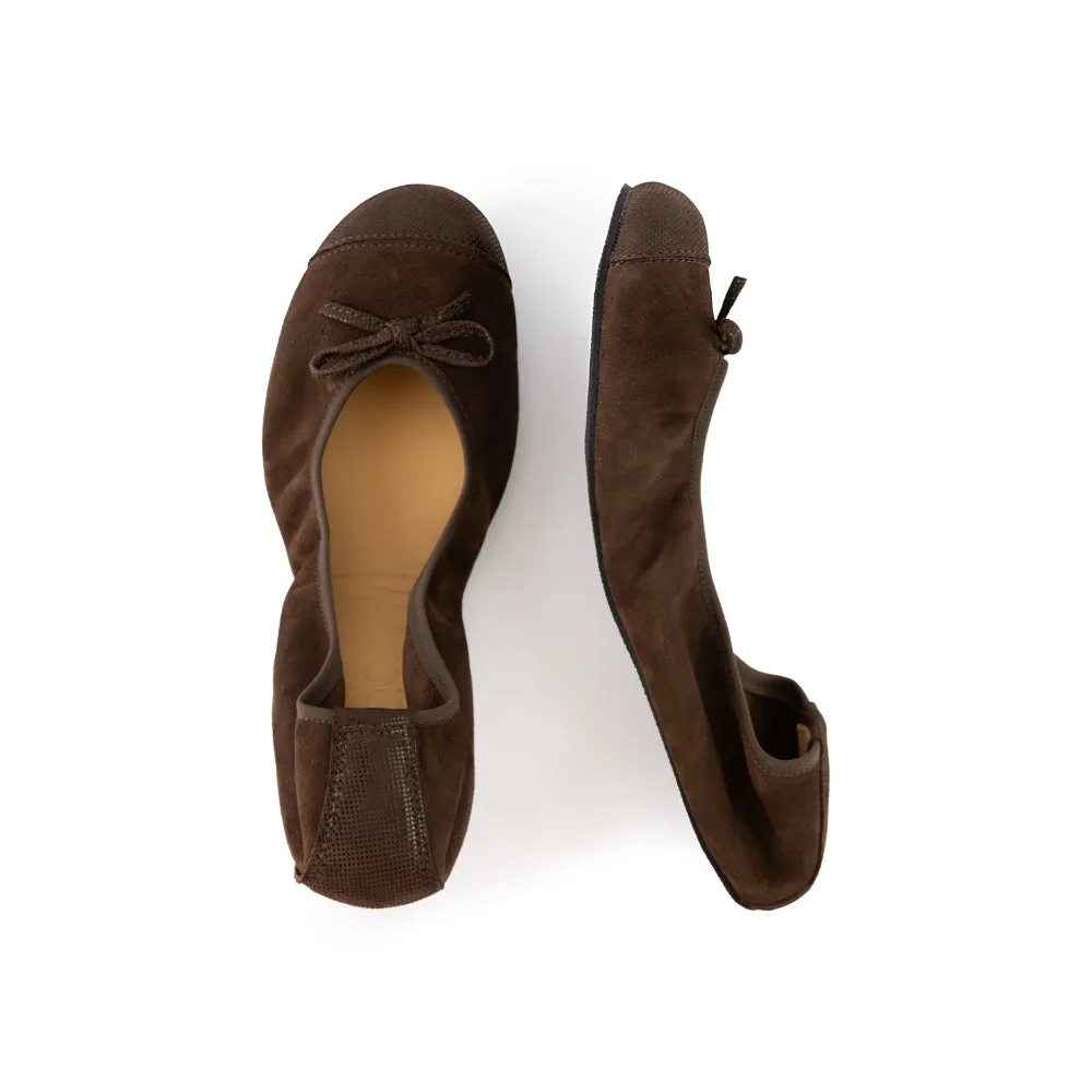 Женские балетки ZAQQ TWIST Velours Brown (коричневый цвет), фото 3