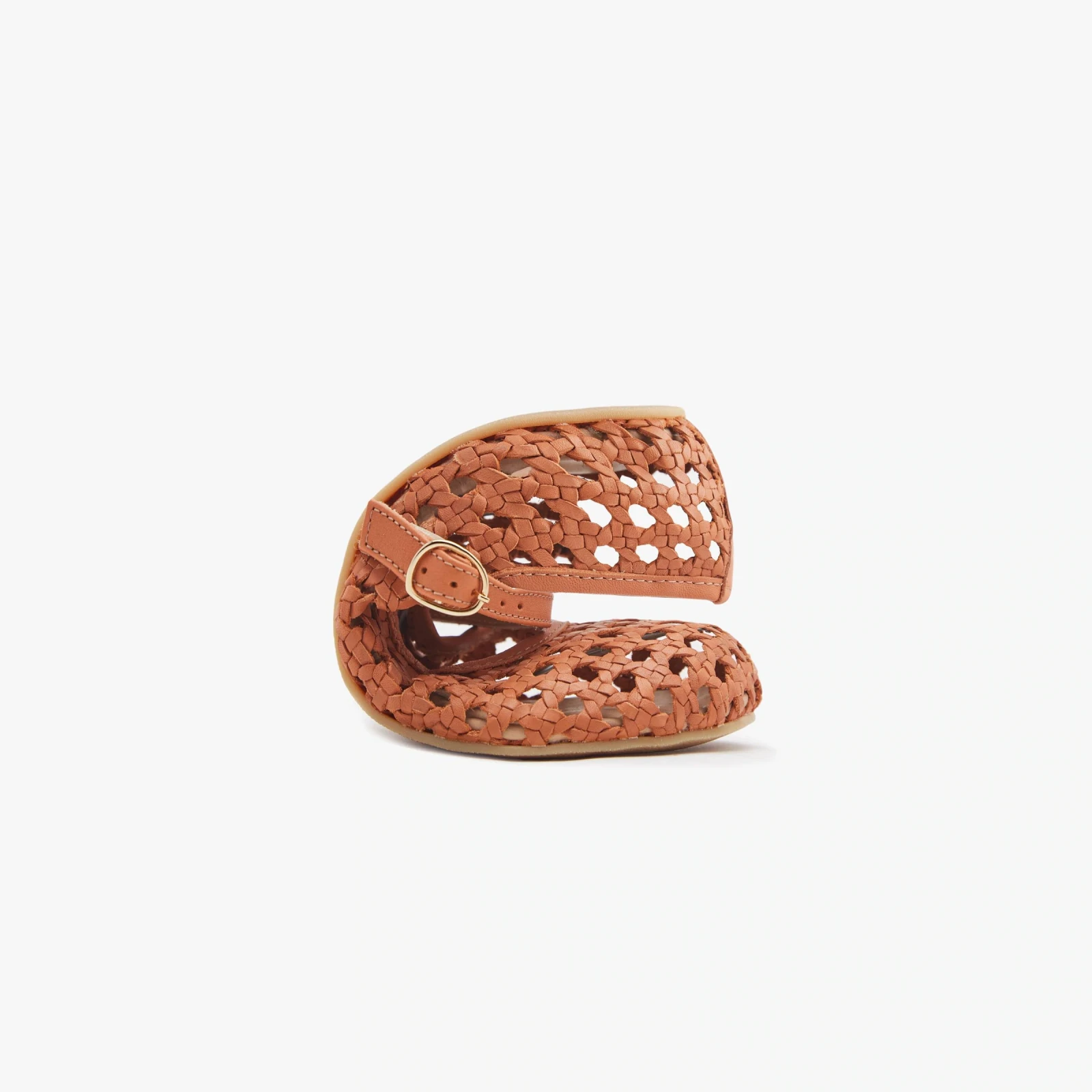 Босоногие туфли Origo Woven Ballerina by Anya — ириска, фото 3